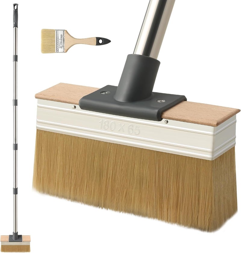 Mitclear Deck Stain Brush Applicator with Long Handle(59IN), 7IN Wide Deck Paint Brushes for Applying Stains, Paints and Sealer on Outdoor Wood Deck, Fence, Patio, Wall, Furniture - Image 1